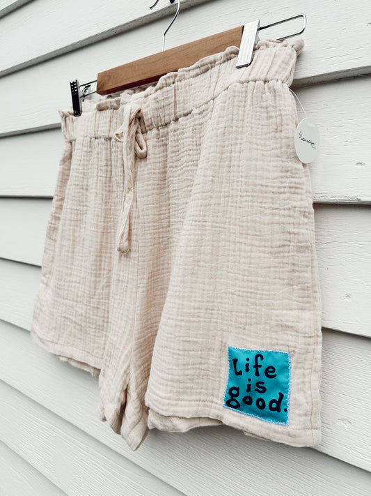Life is Good Cotton Gauze Shorts